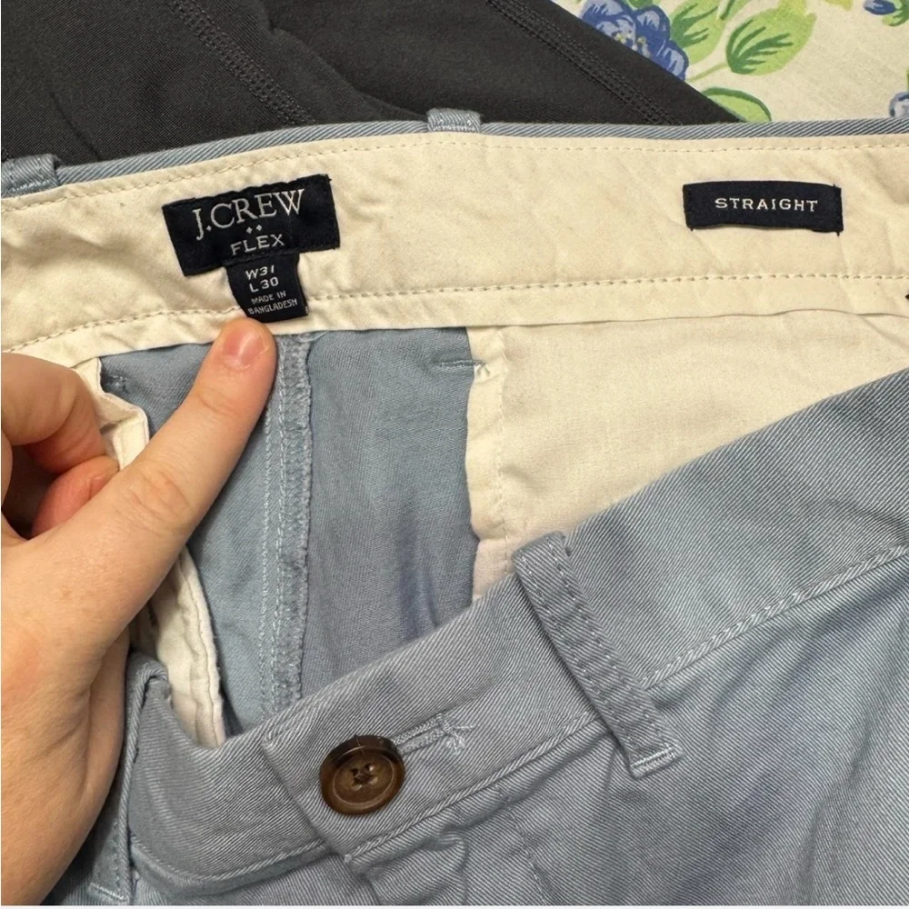 J.‎ Crew Men's 31x30 Light Blue Flex Straight Chino Pants Work Casual Preppy